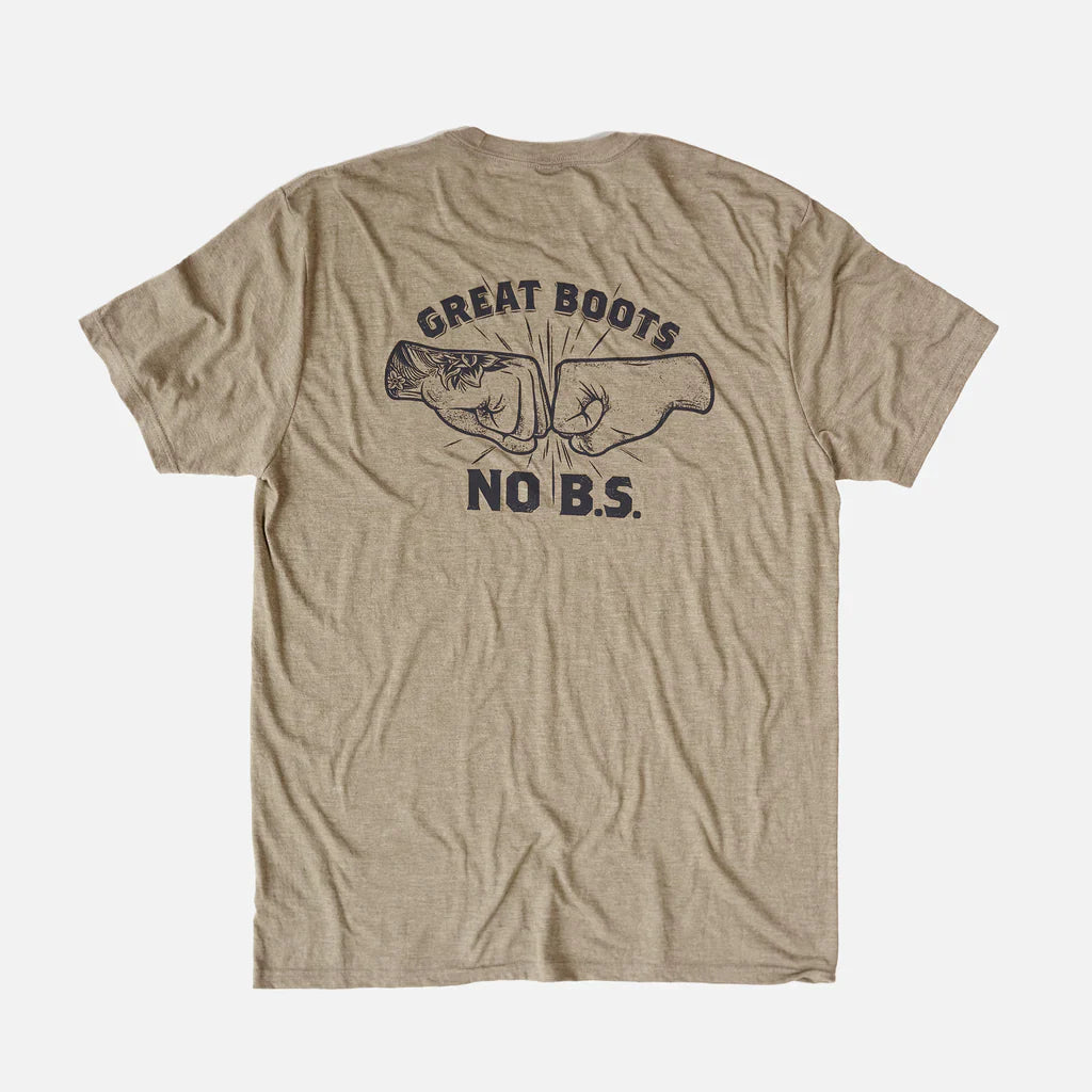 The No B.S. Tee - Light Brown Heather