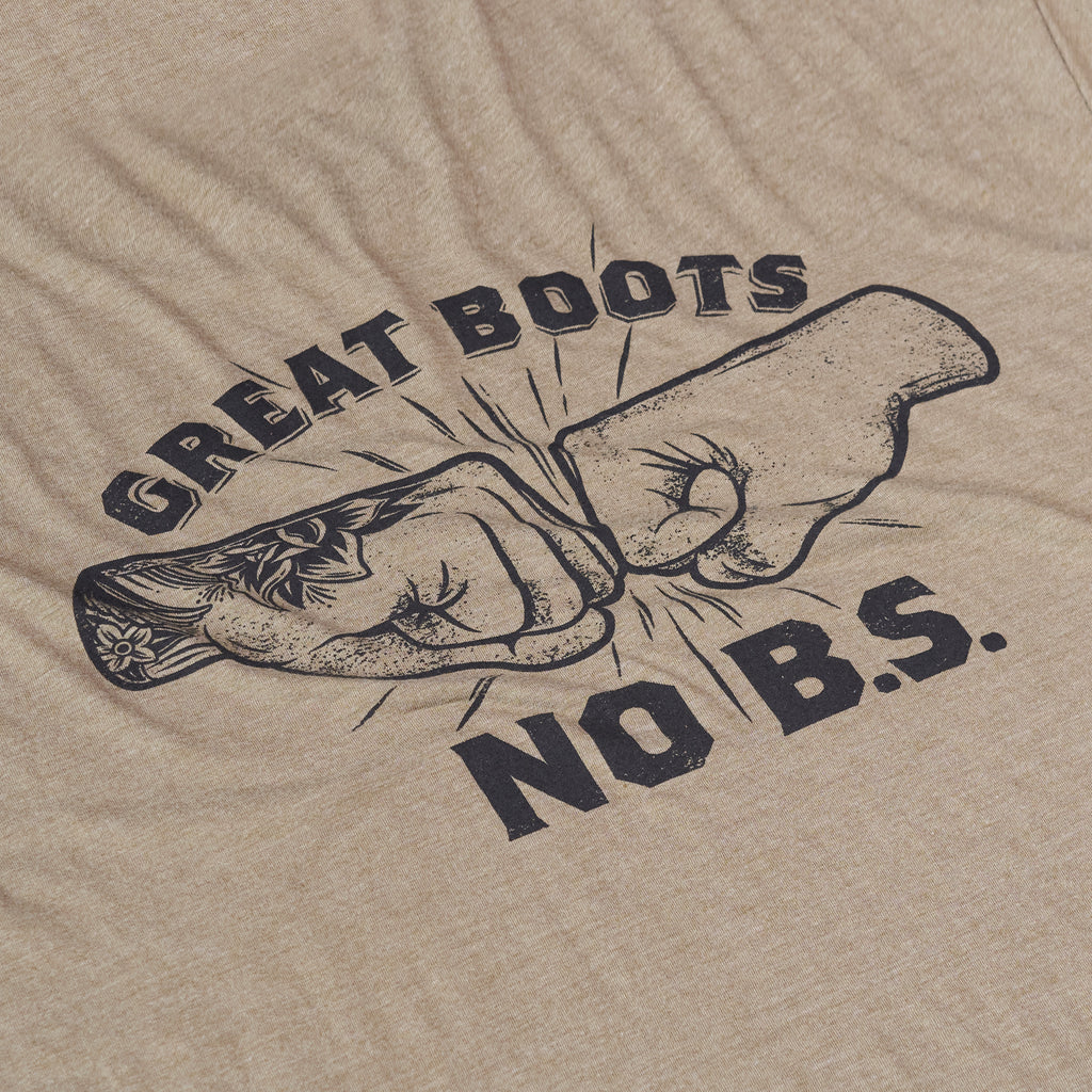 The No B.S. Tee - Light Brown Heather