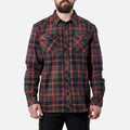 The BRUNT Flannel Shirt - Orange and Black Plaid