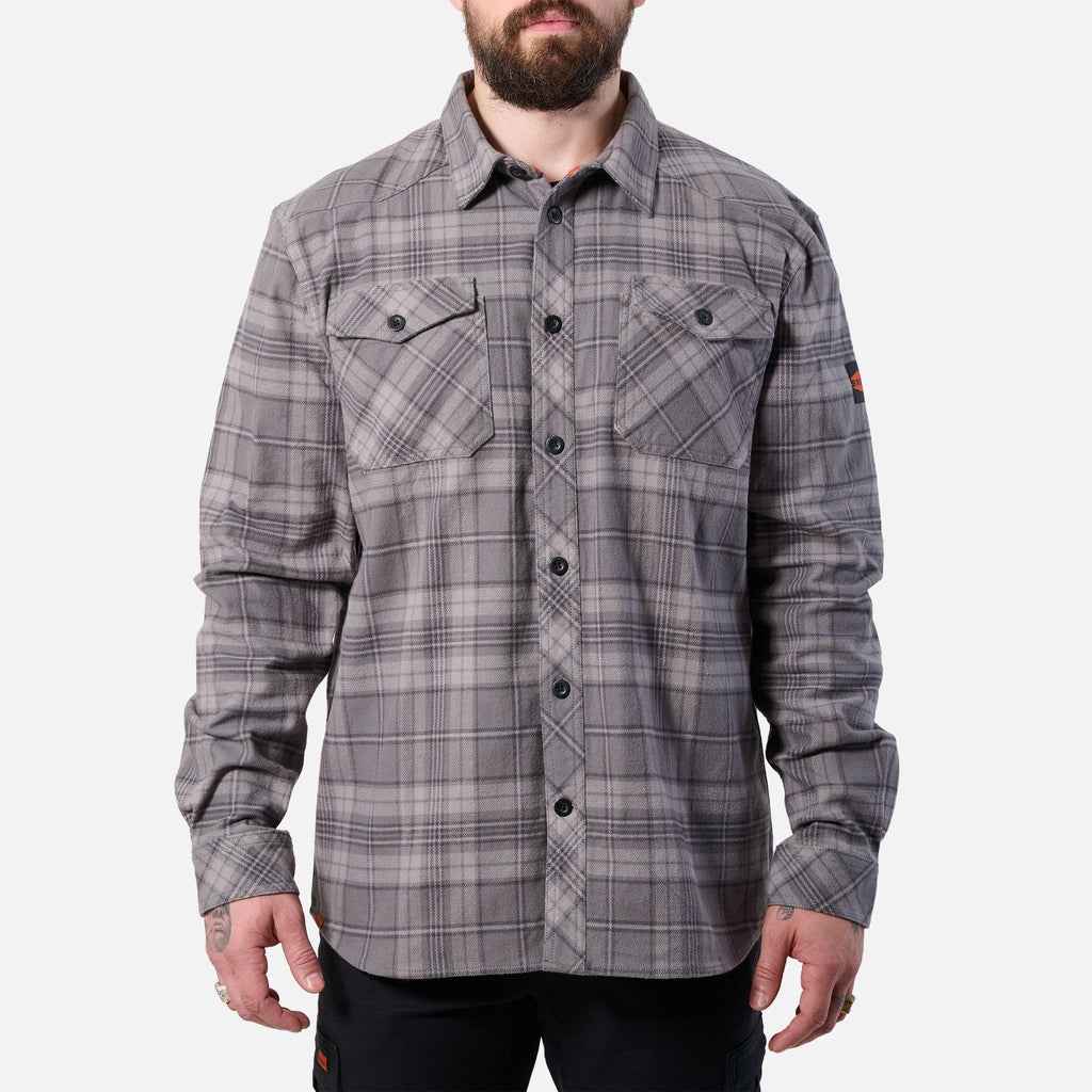 The BRUNT Flannel Shirt - Light Grey Plaid