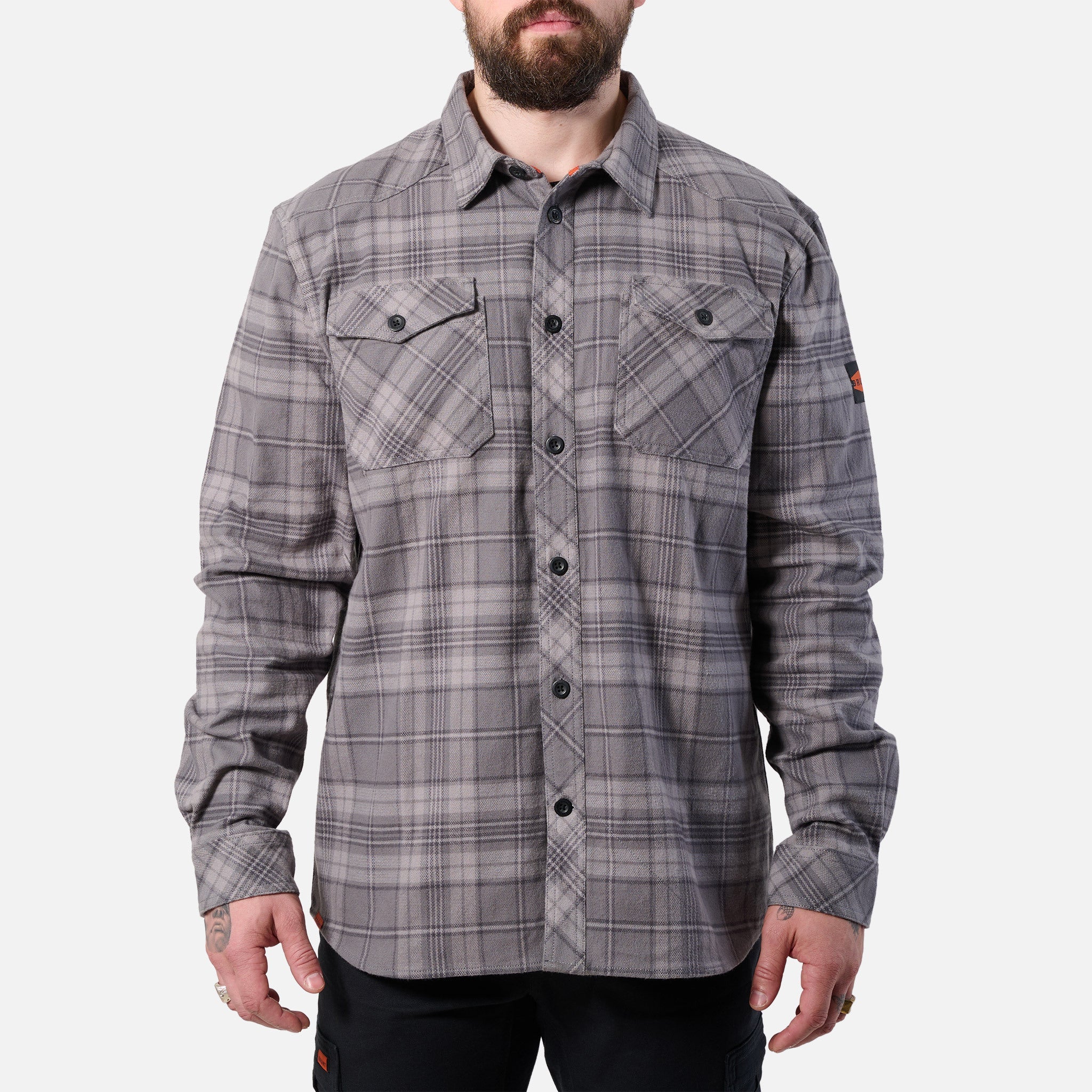 The BRUNT Flannel Shirt - Light Grey Plaid
