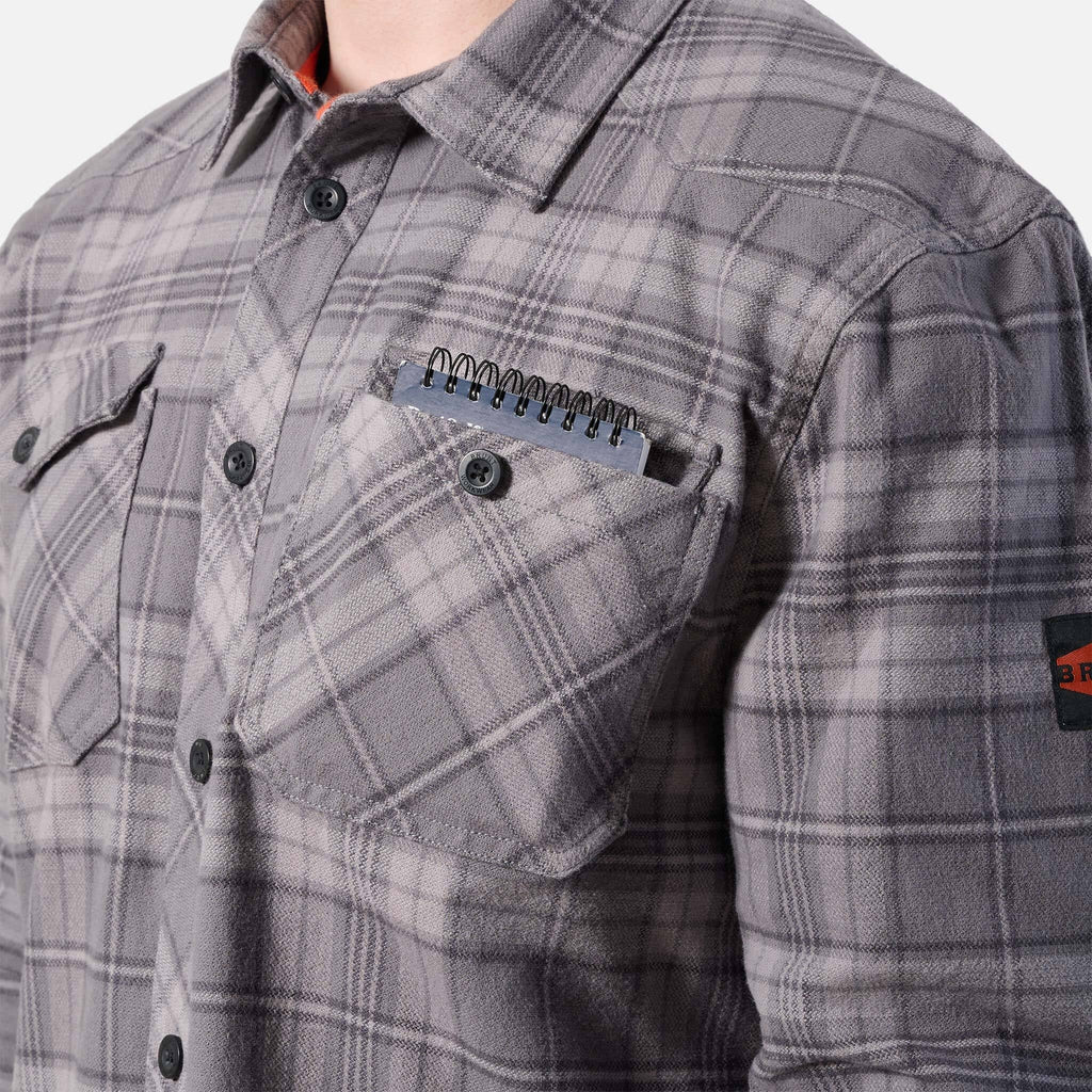 The BRUNT Flannel Shirt - Light Grey Plaid
