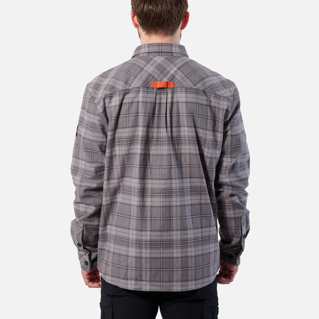 The BRUNT Flannel Shirt - Light Grey Plaid