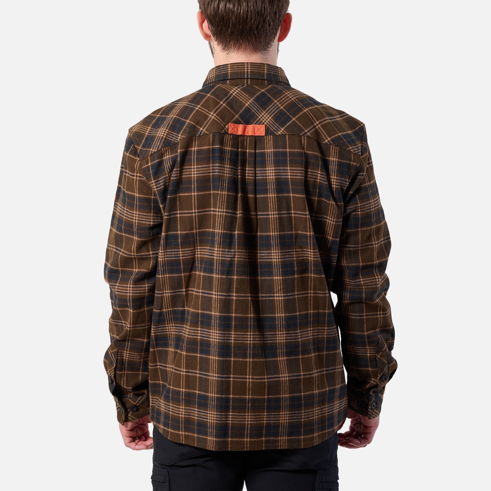 The BRUNT Flannel Shirt - Dark Brown Plaid
