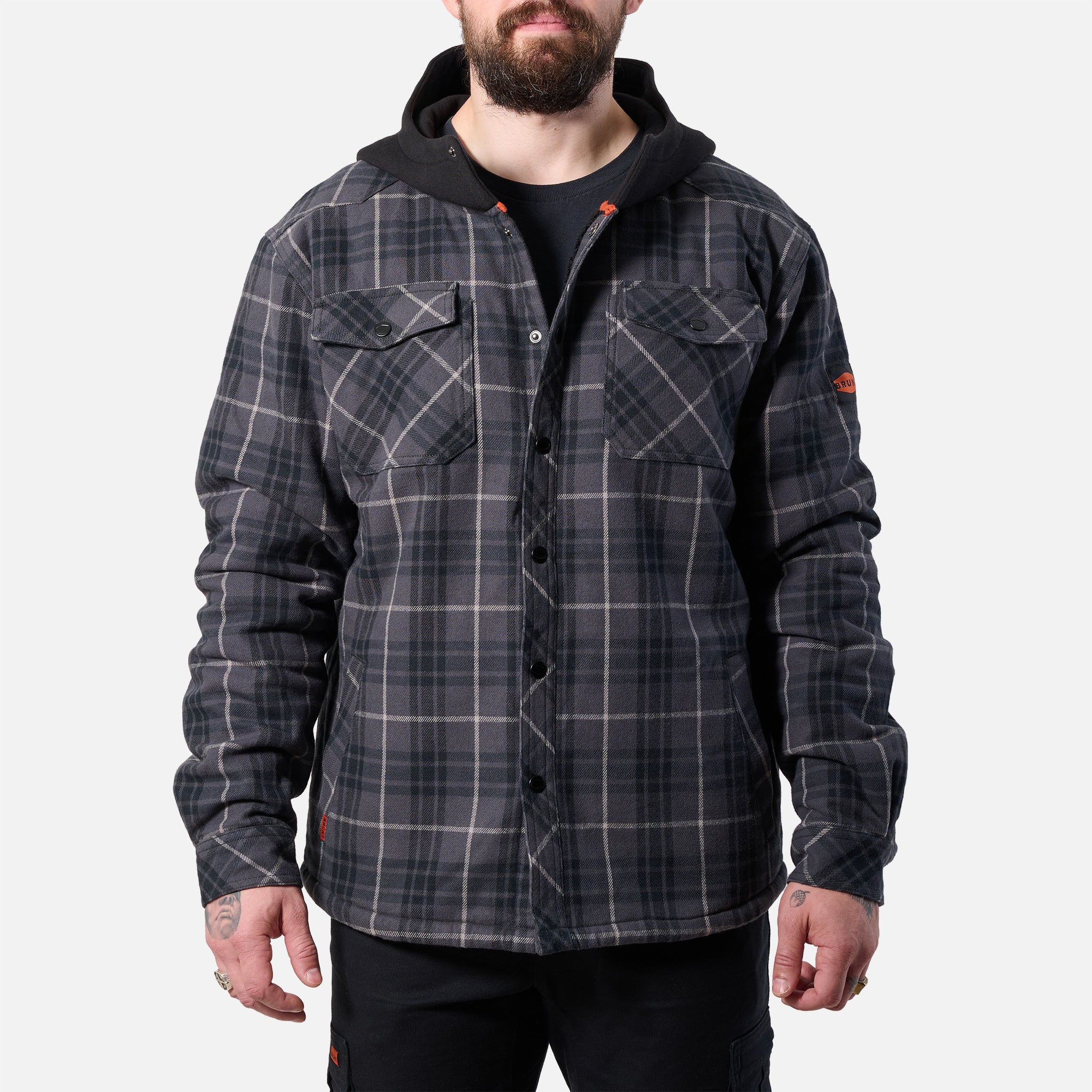 The BRUNT Flannel Jacket - Charcoal and Black Plaid