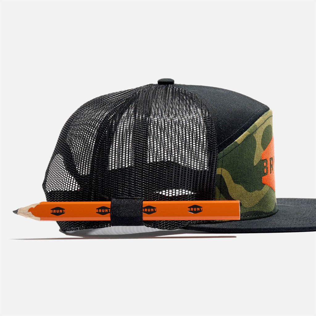 Flat Brim Snapbacks - Black and Army Green Camo