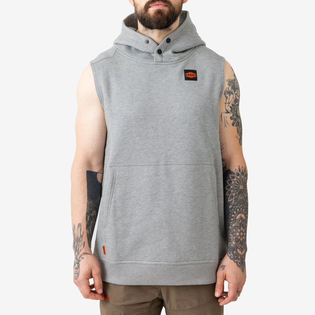 The Shevlin Sleeveless Hoodie - Light Grey Heather