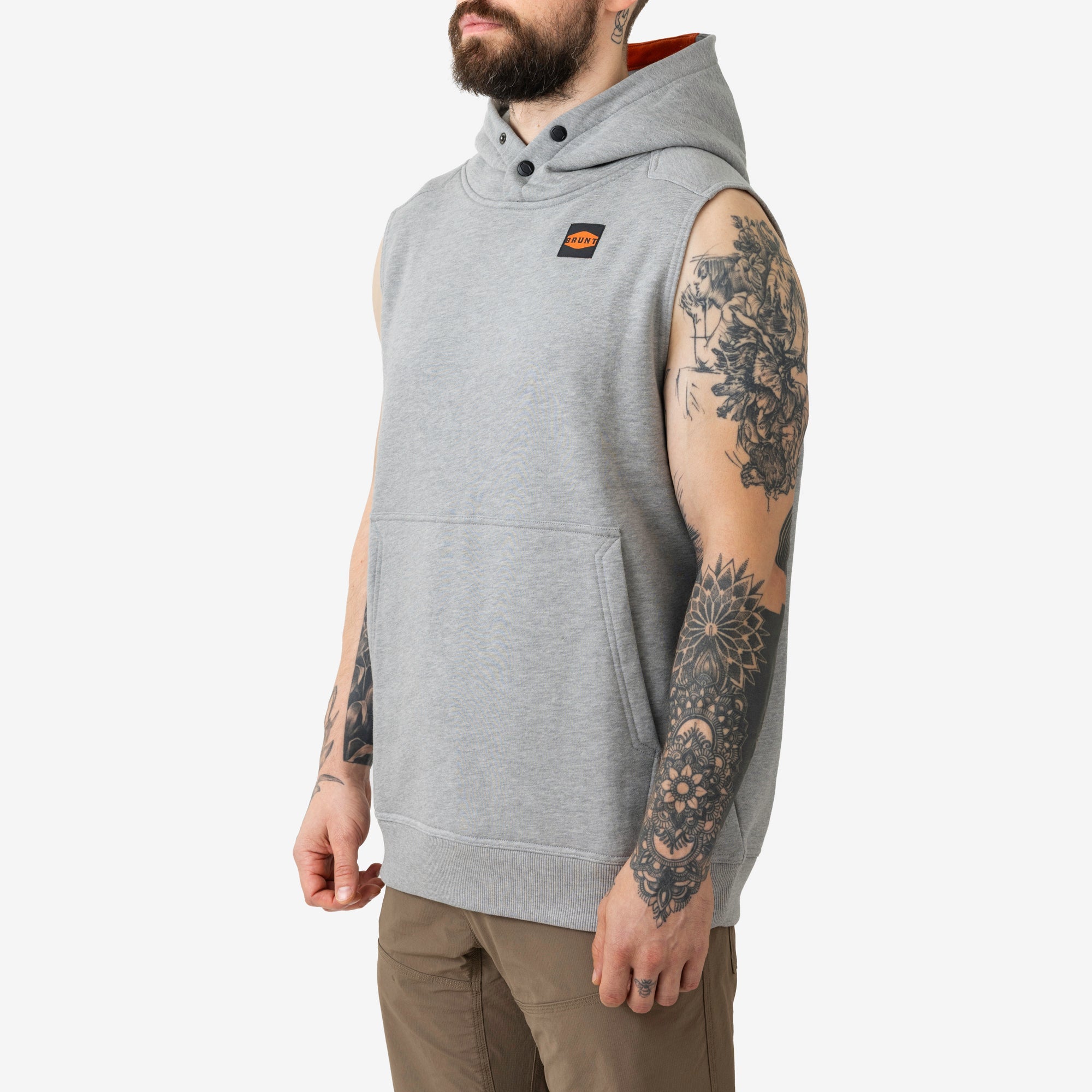 The Shevlin Sleeveless Hoodie - Light Grey Heather