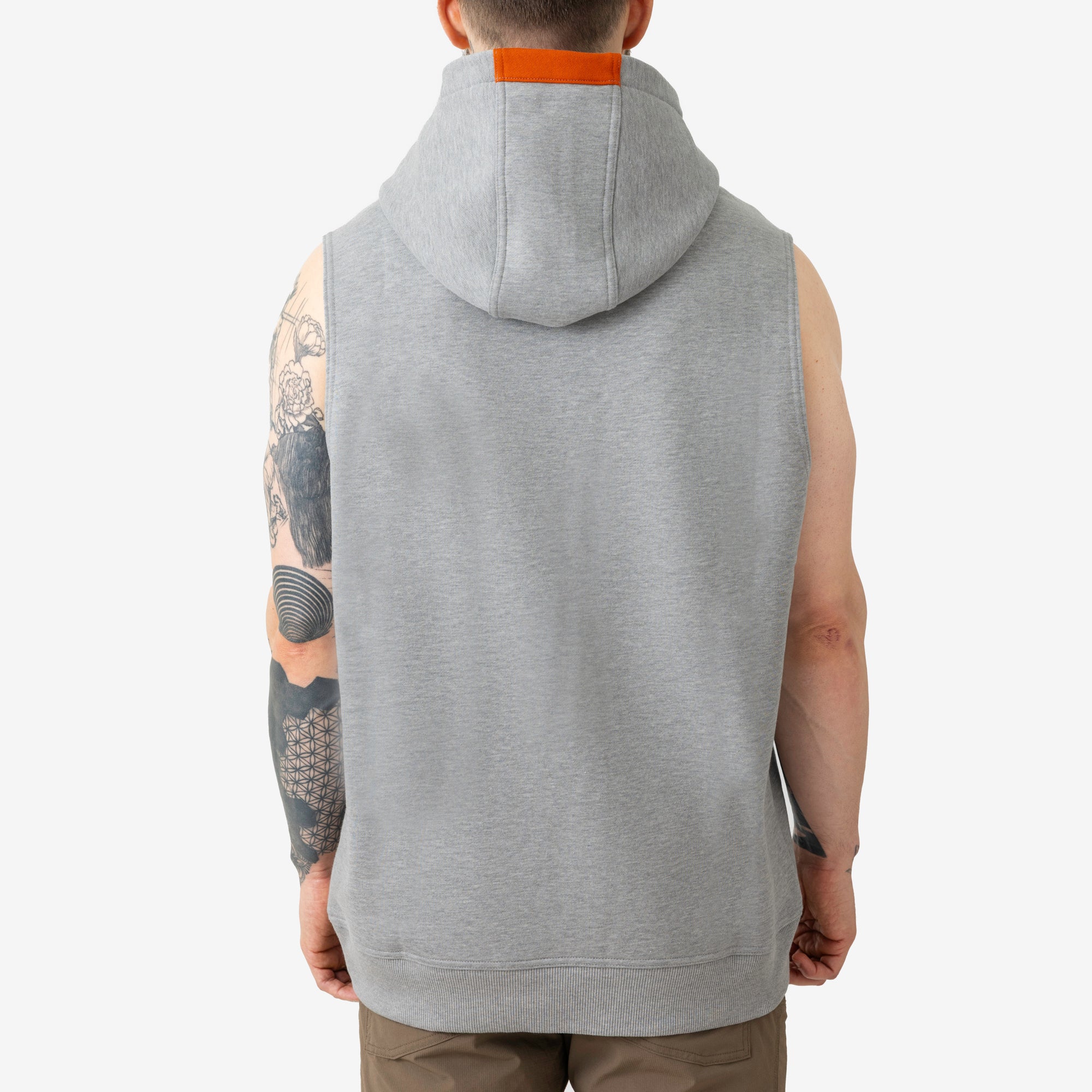 The Shevlin Sleeveless Hoodie - Light Grey Heather