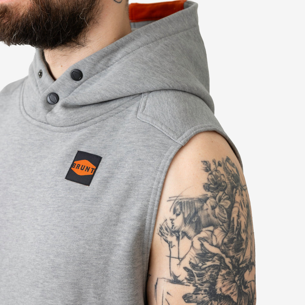 The Shevlin Sleeveless Hoodie - Light Grey Heather
