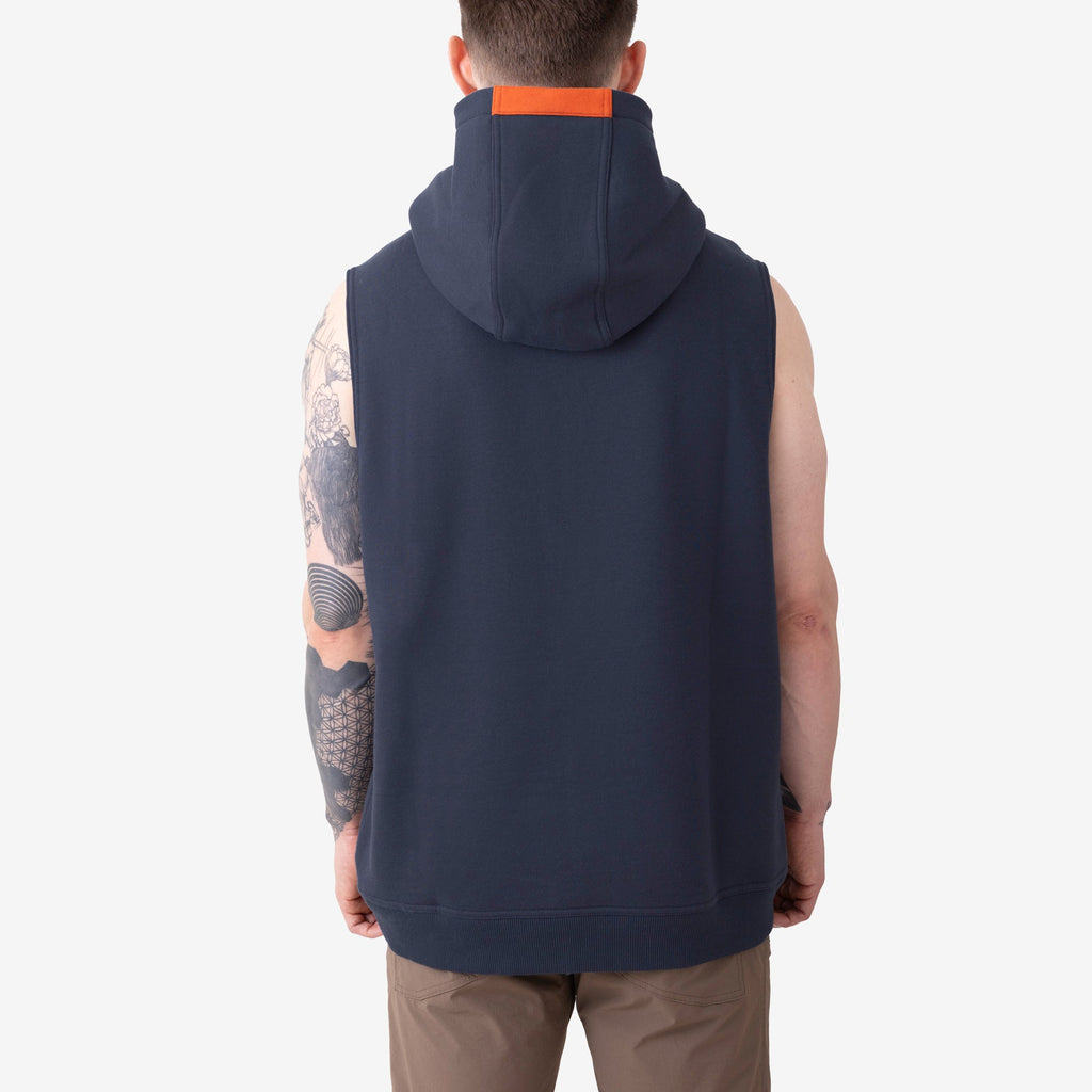 The Shevlin Sleeveless Hoodie - Navy Blue