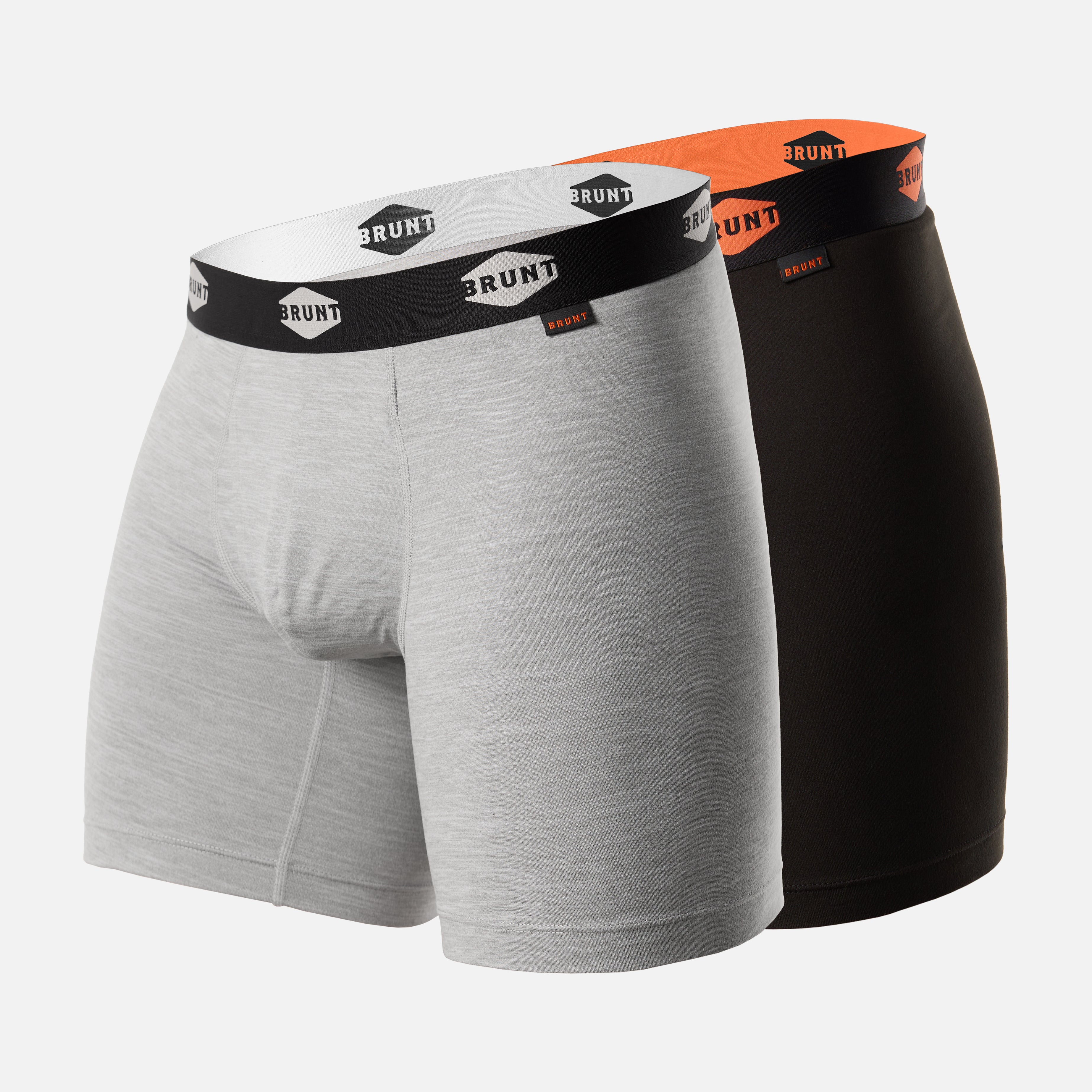 The 9\" Comfort Tech Boxer Brief (2 Pack) - Black and Heathered Grey