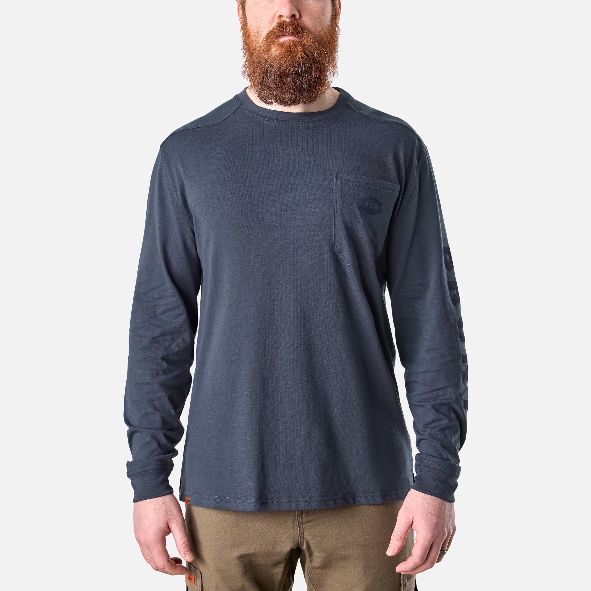 The Martin Long Sleeve Pocket Tee - Navy Blue