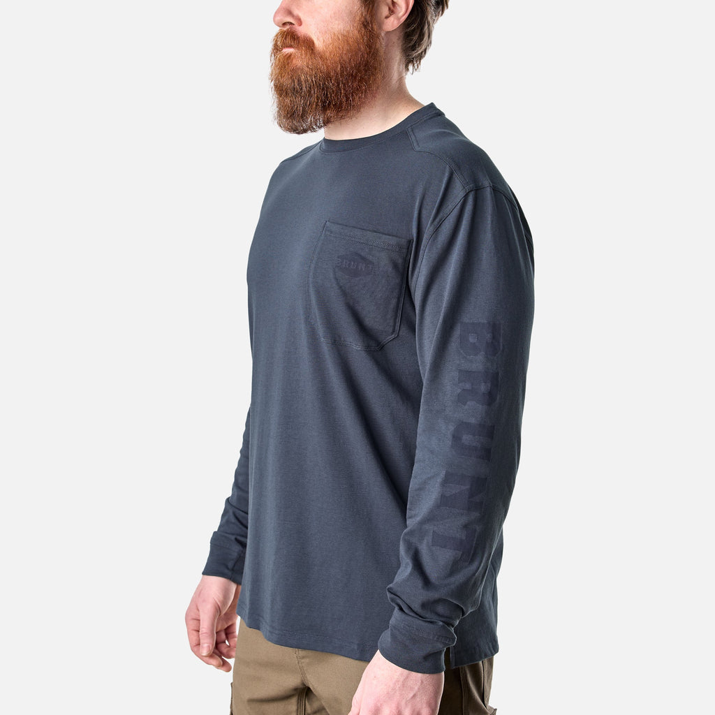The Martin Long Sleeve Pocket Tee - Navy Blue