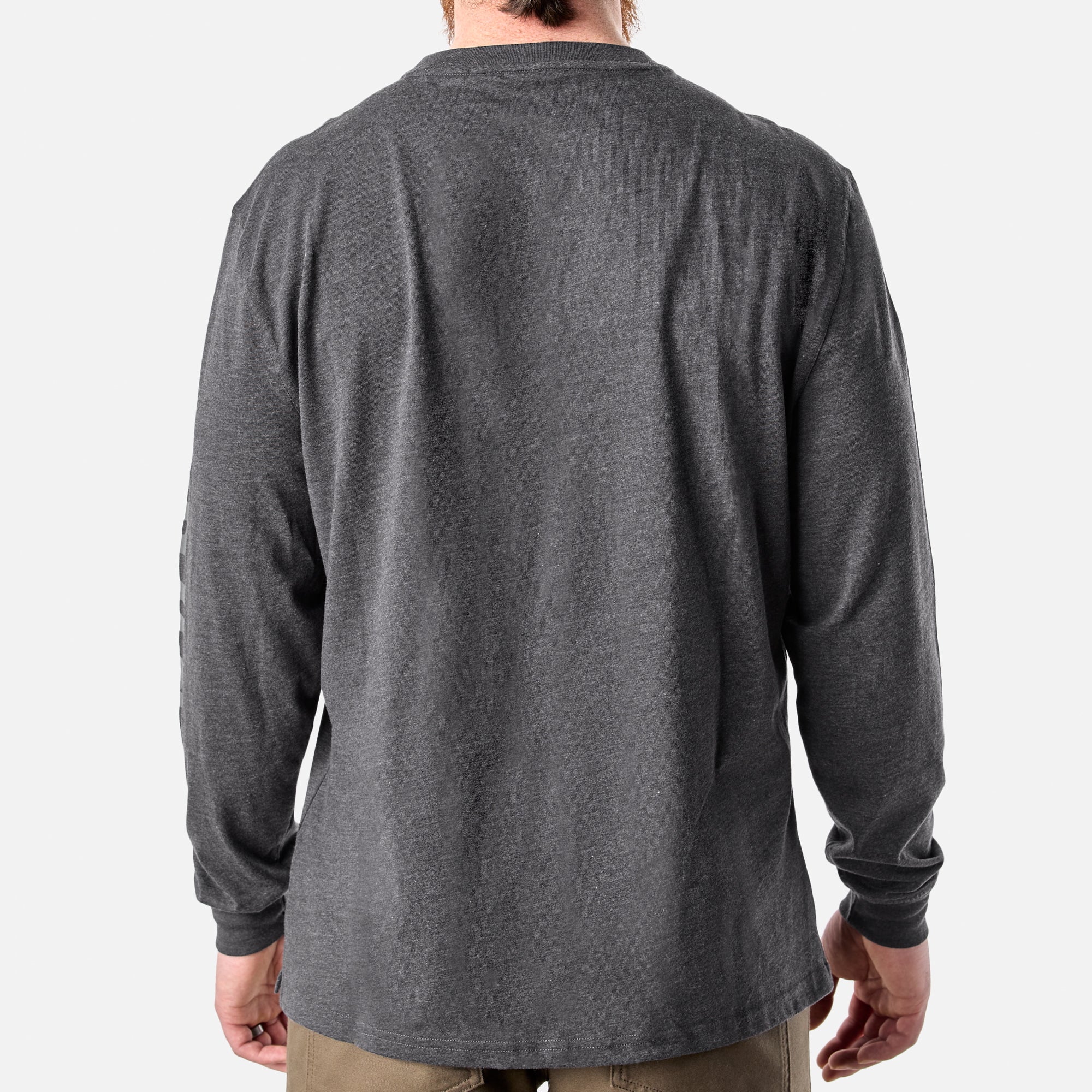 The Martin Long Sleeve Pocket Tee - Dark Grey Heather