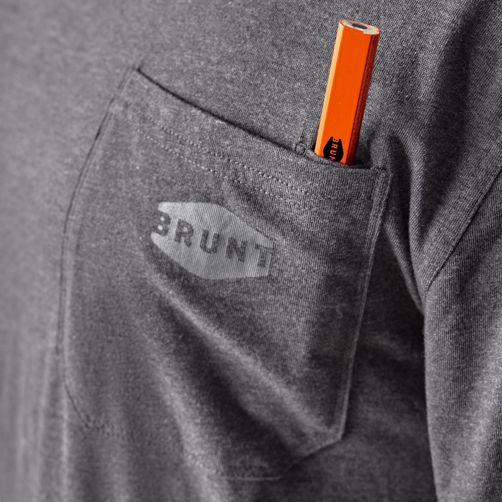 The Martin Long Sleeve Pocket Tee - Dark Grey Heather