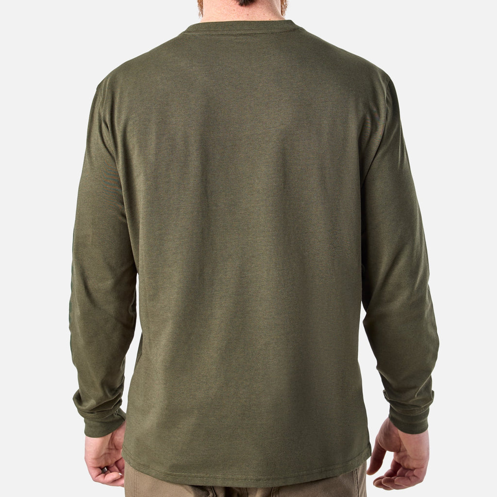 The Martin Long Sleeve Pocket Tee - Army Green Heather