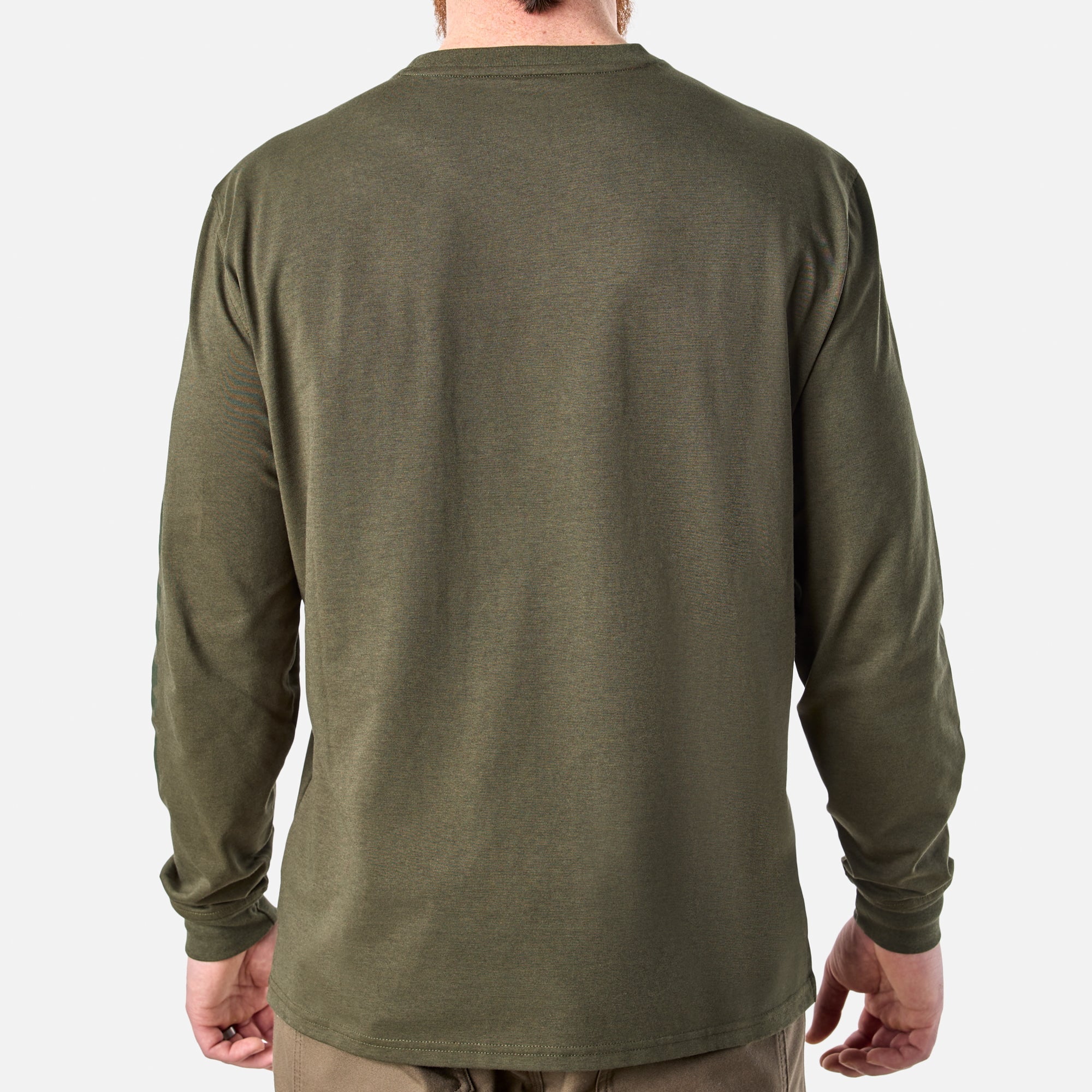 The Martin Long Sleeve Pocket Tee - Army Green Heather