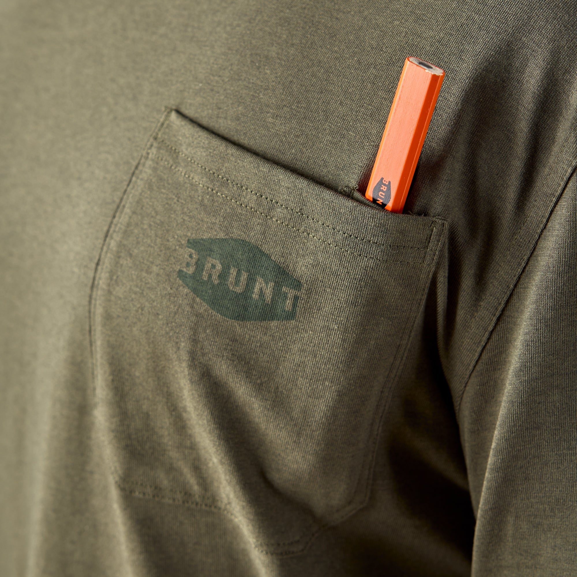 The Martin Long Sleeve Pocket Tee - Army Green Heather