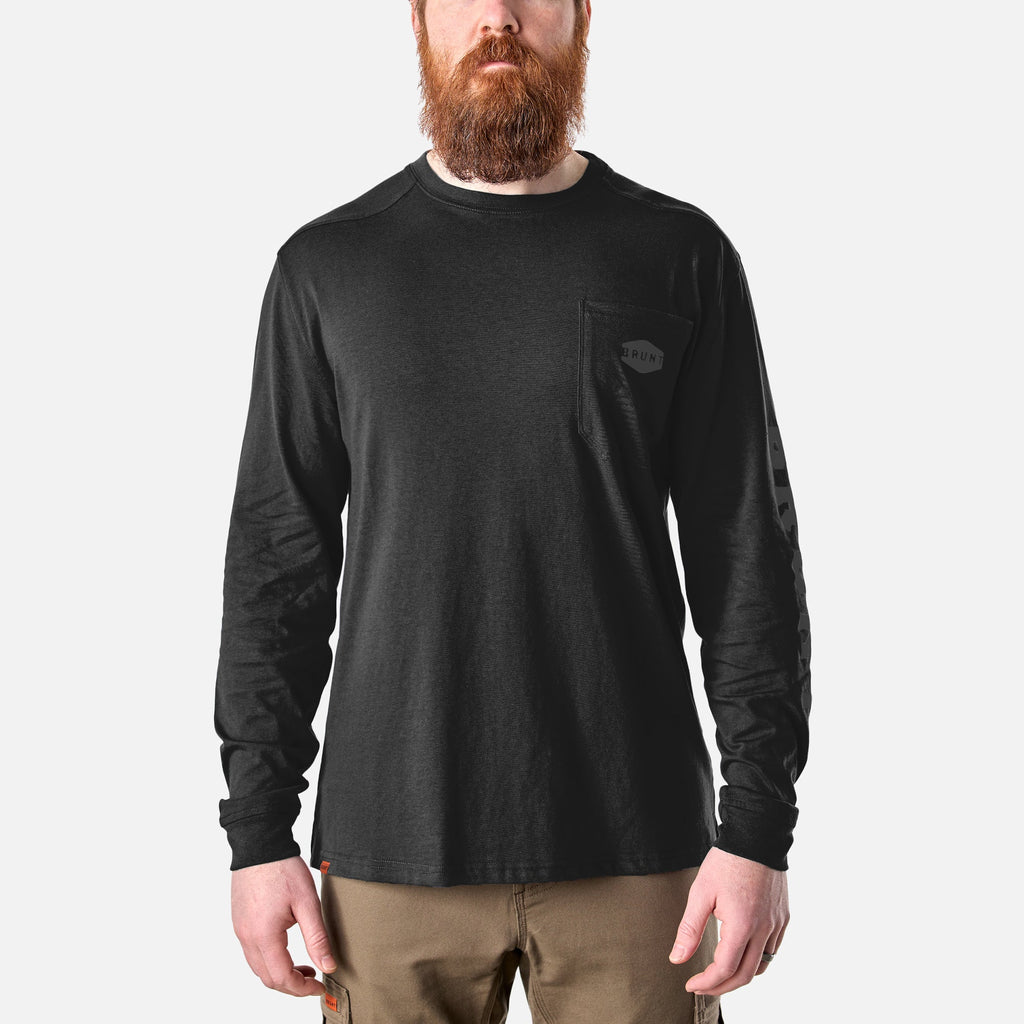 The Martin Long Sleeve Pocket Tee - Black
