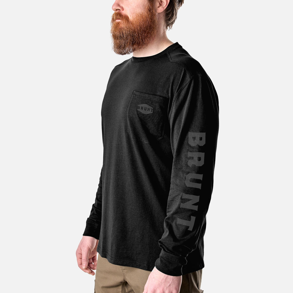 The Martin Long Sleeve Pocket Tee - Black