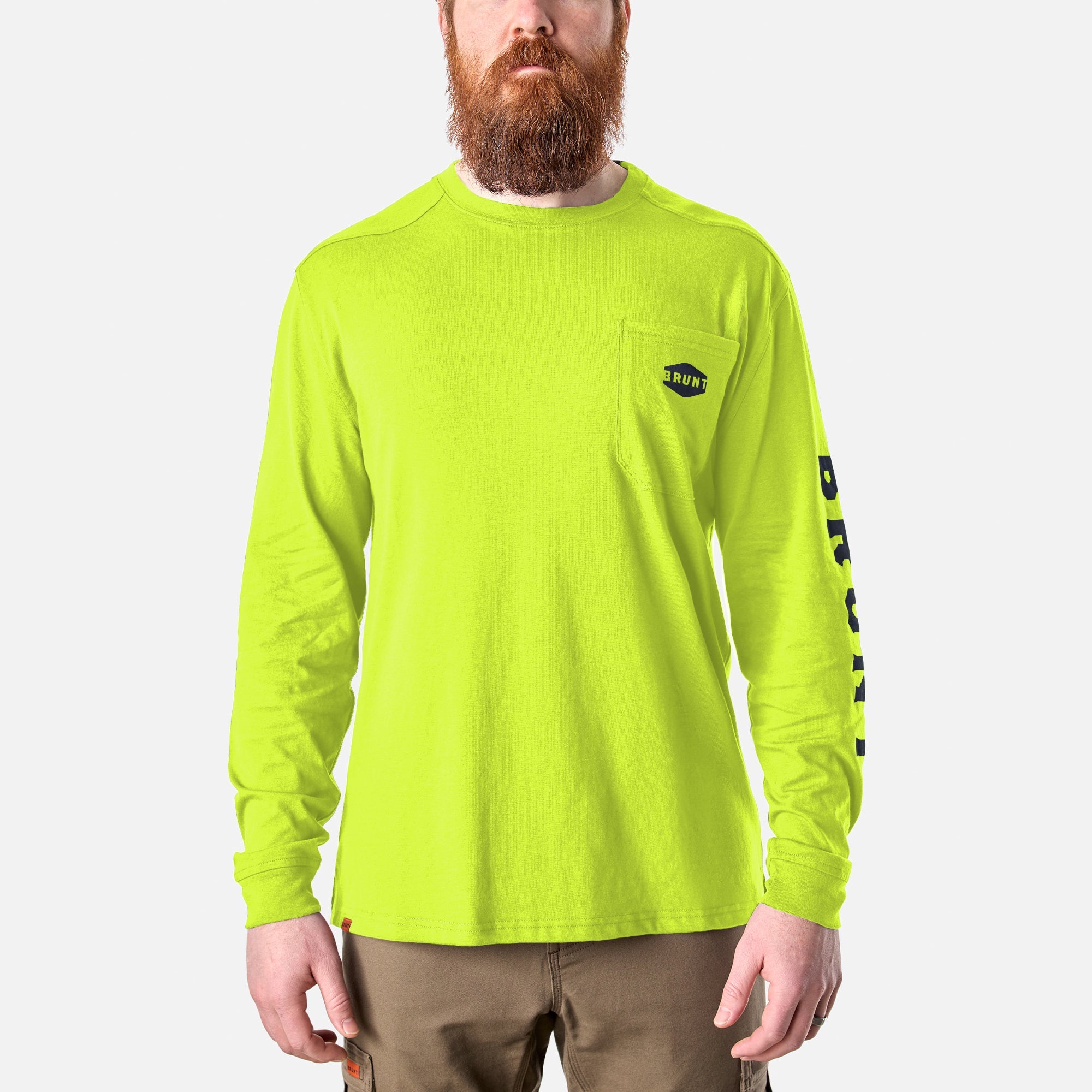 The Martin Long Sleeve Pocket Tee - Safety Yellow