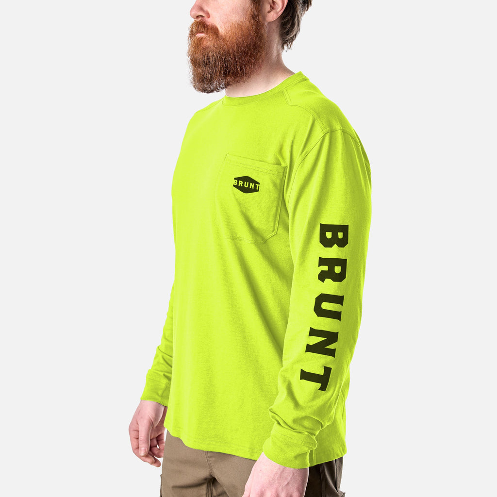 The Martin Long Sleeve Pocket Tee - Safety Yellow