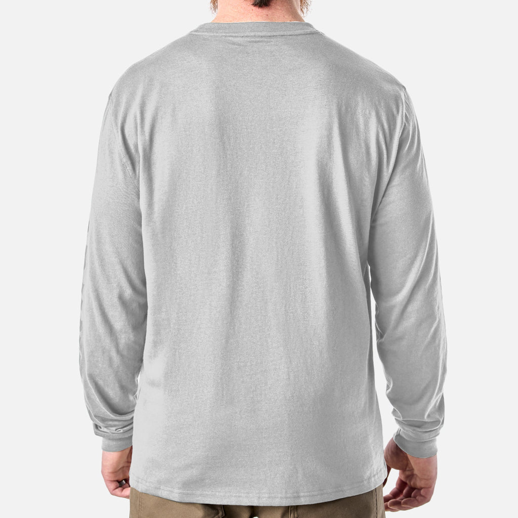 The Martin Long Sleeve Pocket Tee - Light Grey Heather