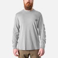 The Martin Long Sleeve Pocket Tee - Light Grey Heather