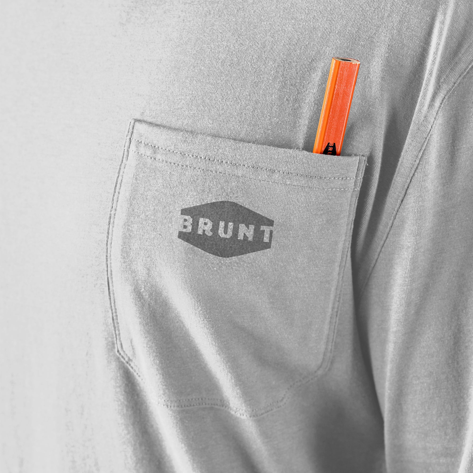The Martin Long Sleeve Pocket Tee - Light Grey Heather