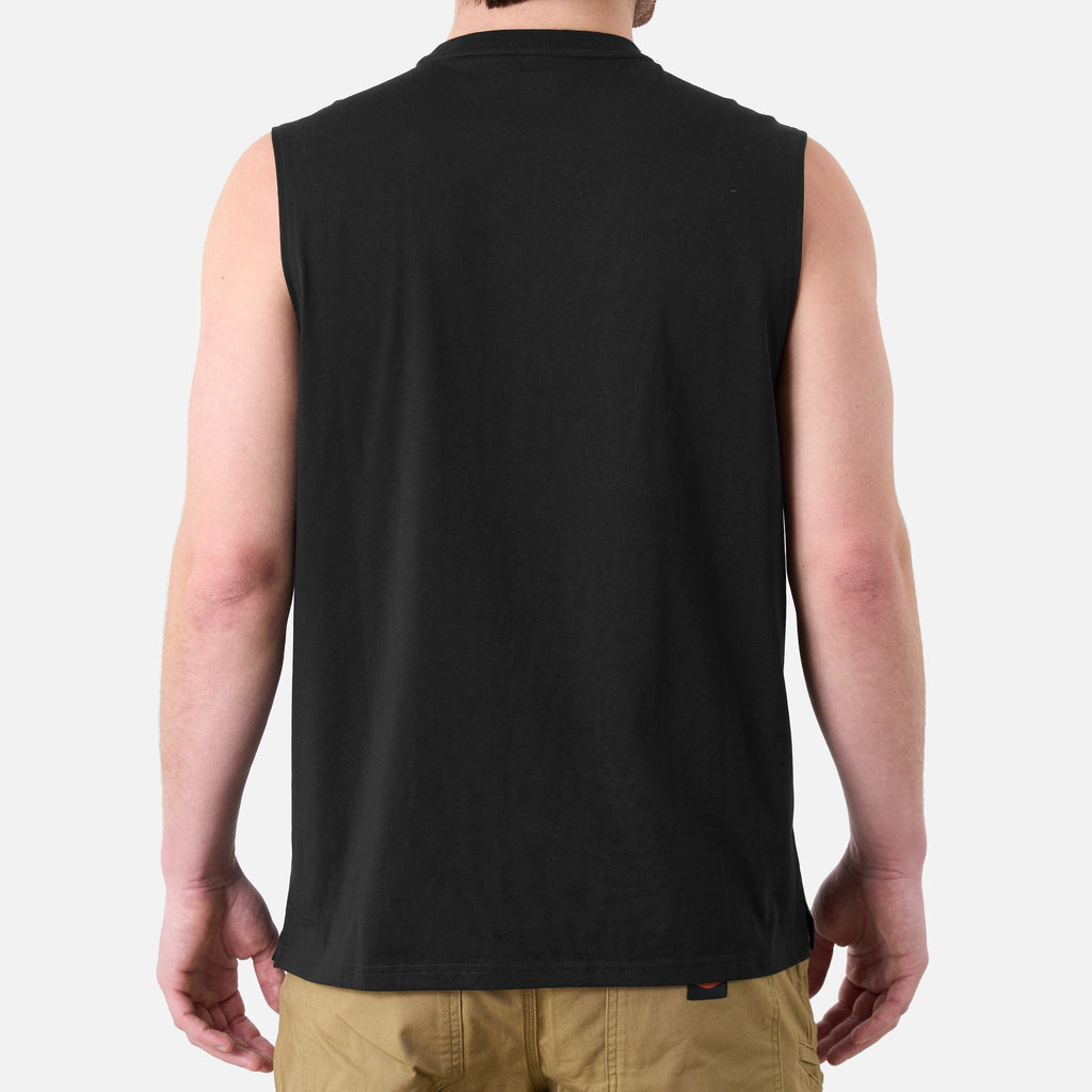 The Martin Sleeveless Pocket Tee - Black