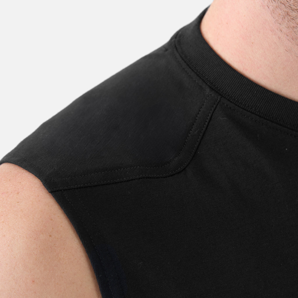 The Martin Sleeveless Pocket Tee - Black