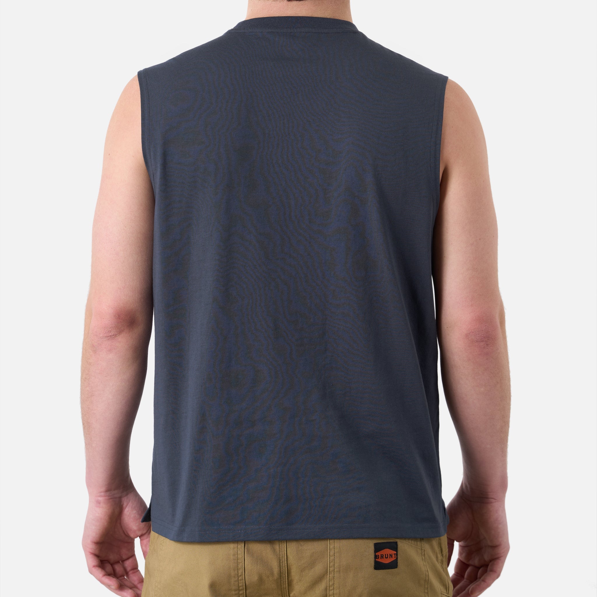 The Martin Sleeveless Pocket Tee - Navy Blue