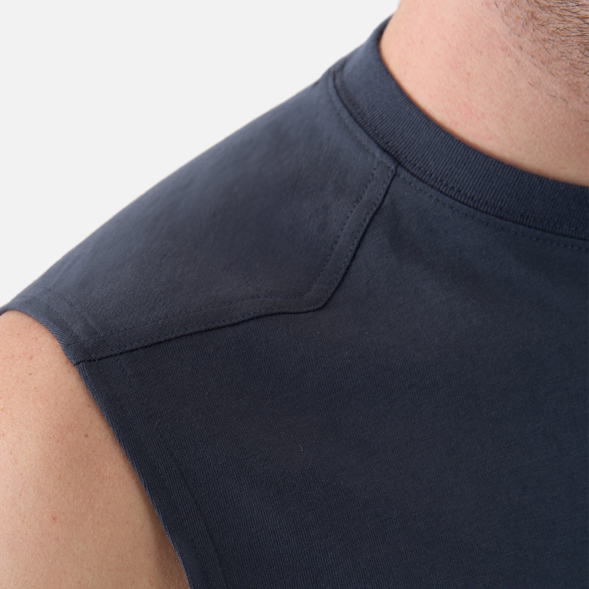 The Martin Sleeveless Pocket Tee - Navy Blue