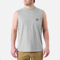 The Martin Sleeveless Pocket Tee - Light Grey Heather