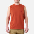 The Martin Sleeveless Pocket Tee - BRUNT Orange