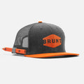 Flat Brim Snapbacks - Grey Heather And Orange