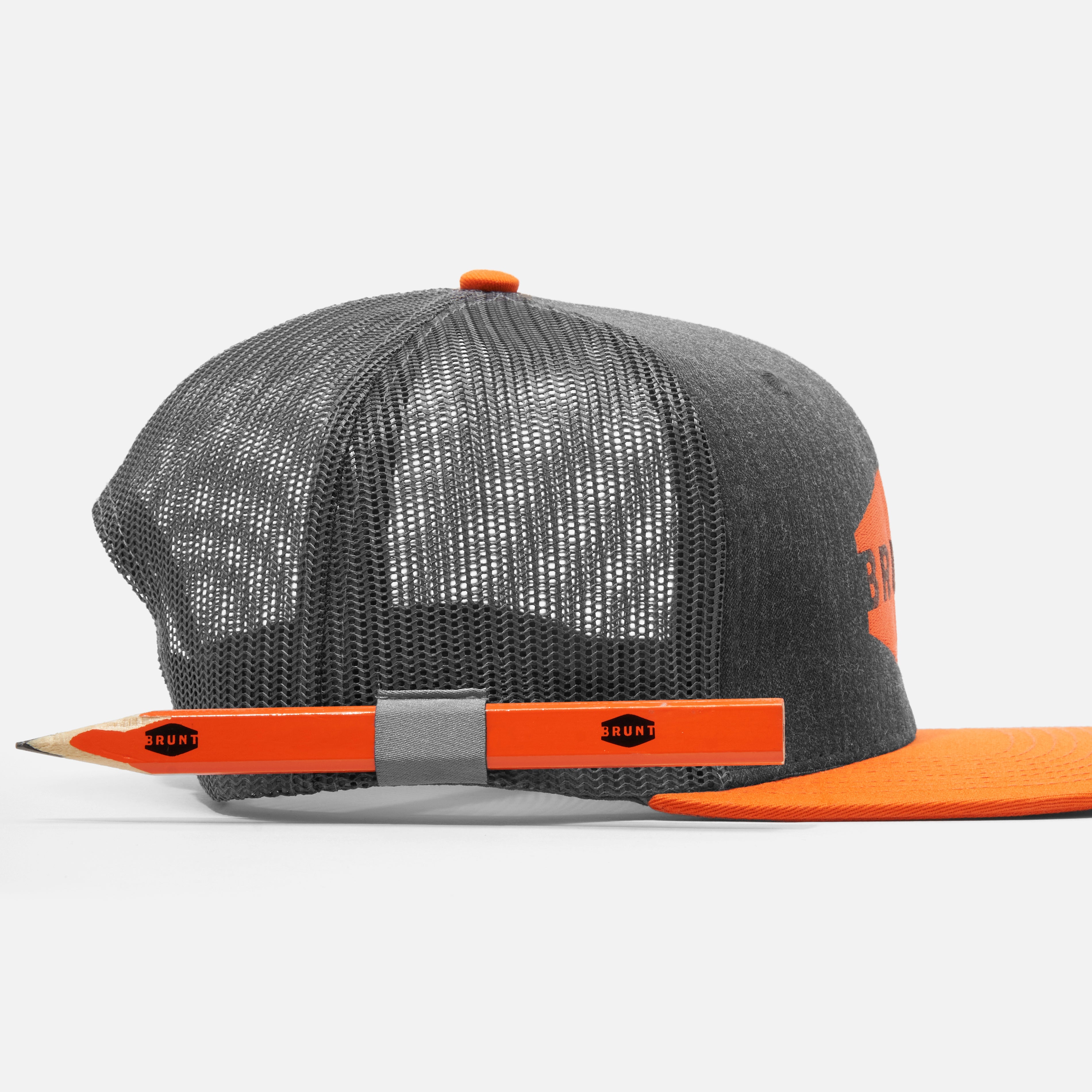 Flat Brim Snapbacks - Grey Heather And Orange