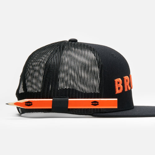 Flat Brim Snapbacks - Black and Orange