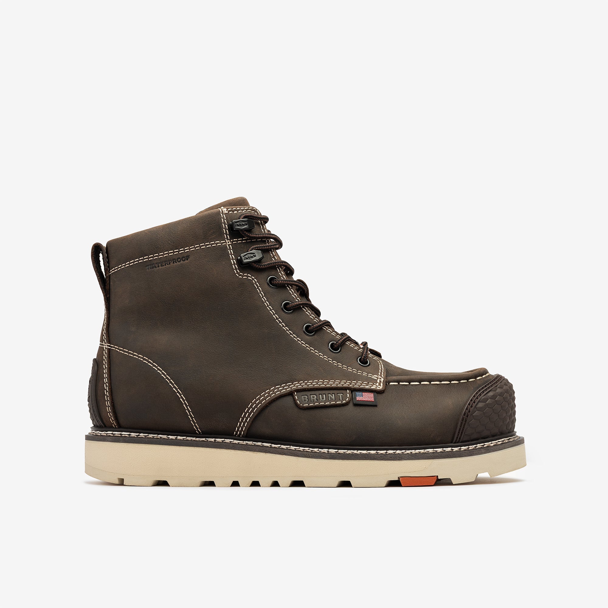 The USA Marin Welted BRUNT Toe Waterproof (Comp Toe) Pack - Dark Brown
