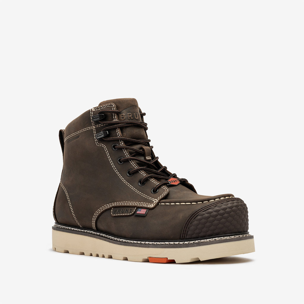 The USA Marin Welted BRUNT Toe Waterproof (Comp Toe) Pack - Dark Brown