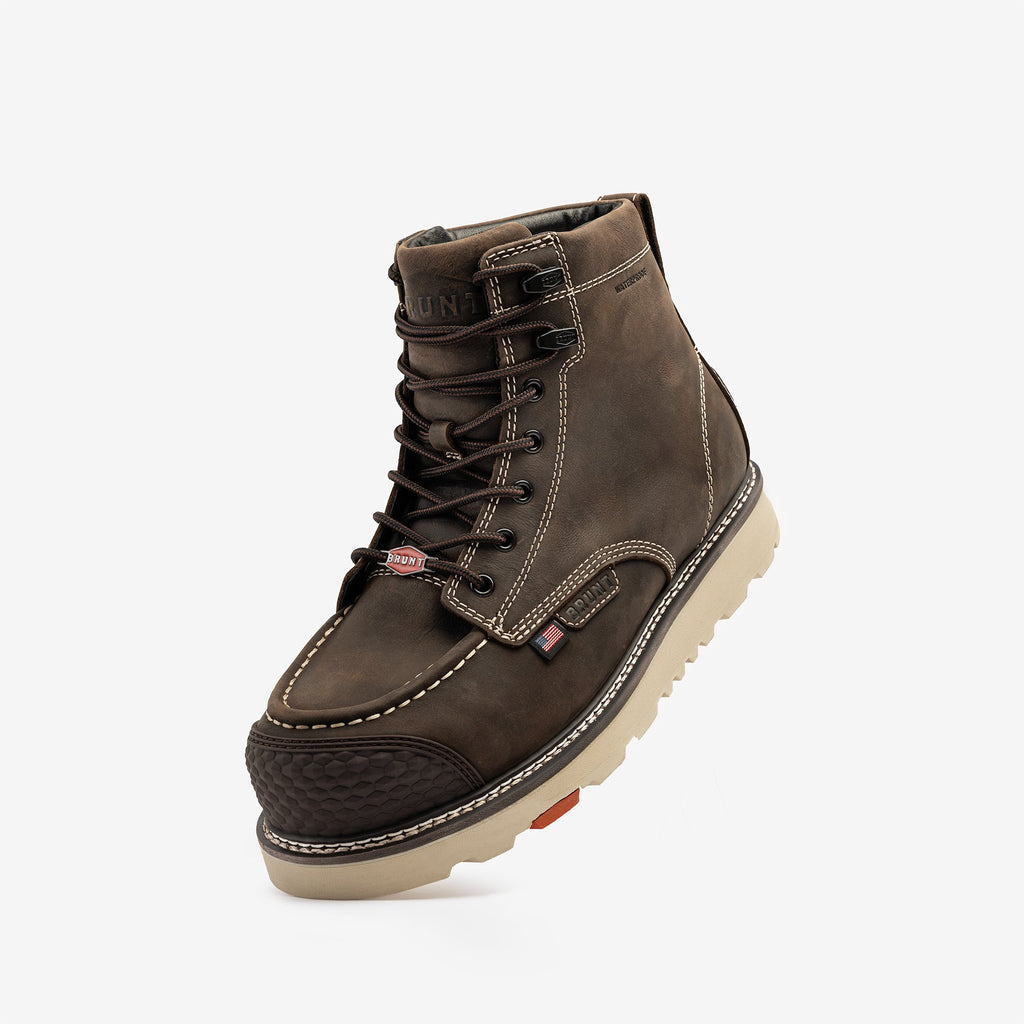 The USA Marin Welted BRUNT Toe Waterproof (Comp Toe) Pack - Dark Brown