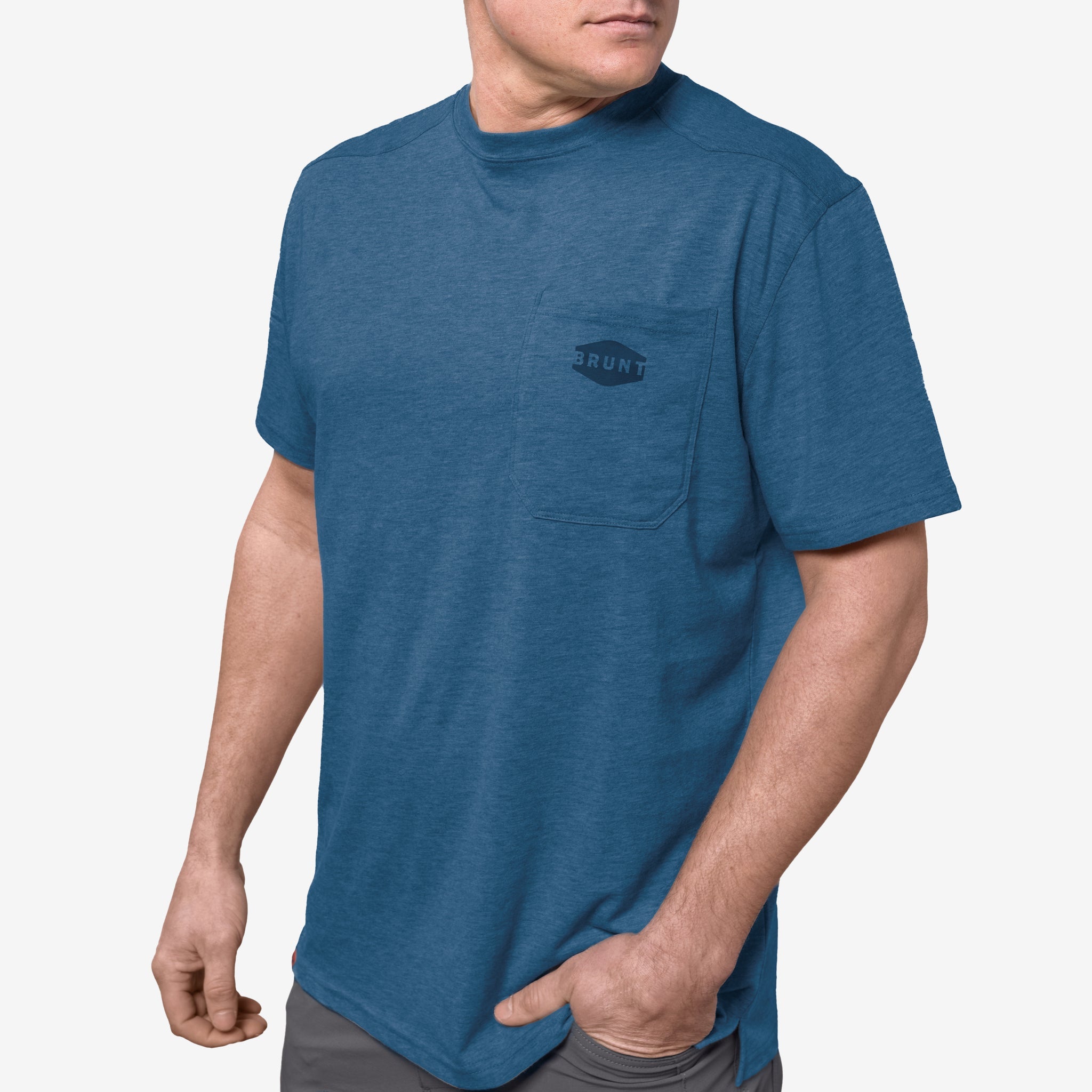 The Martin Pocket Tee - Heather Blue