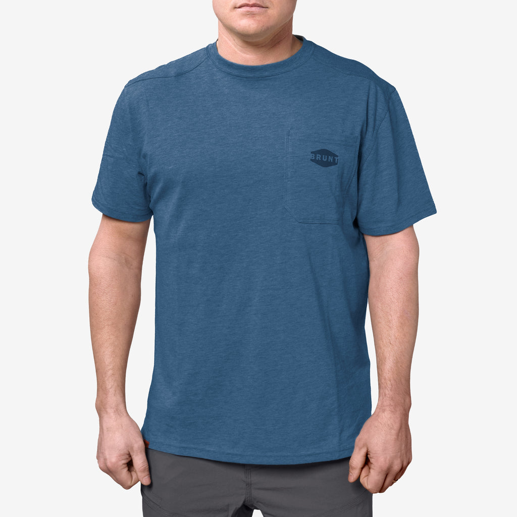The Martin Pocket Tee - Heather Blue