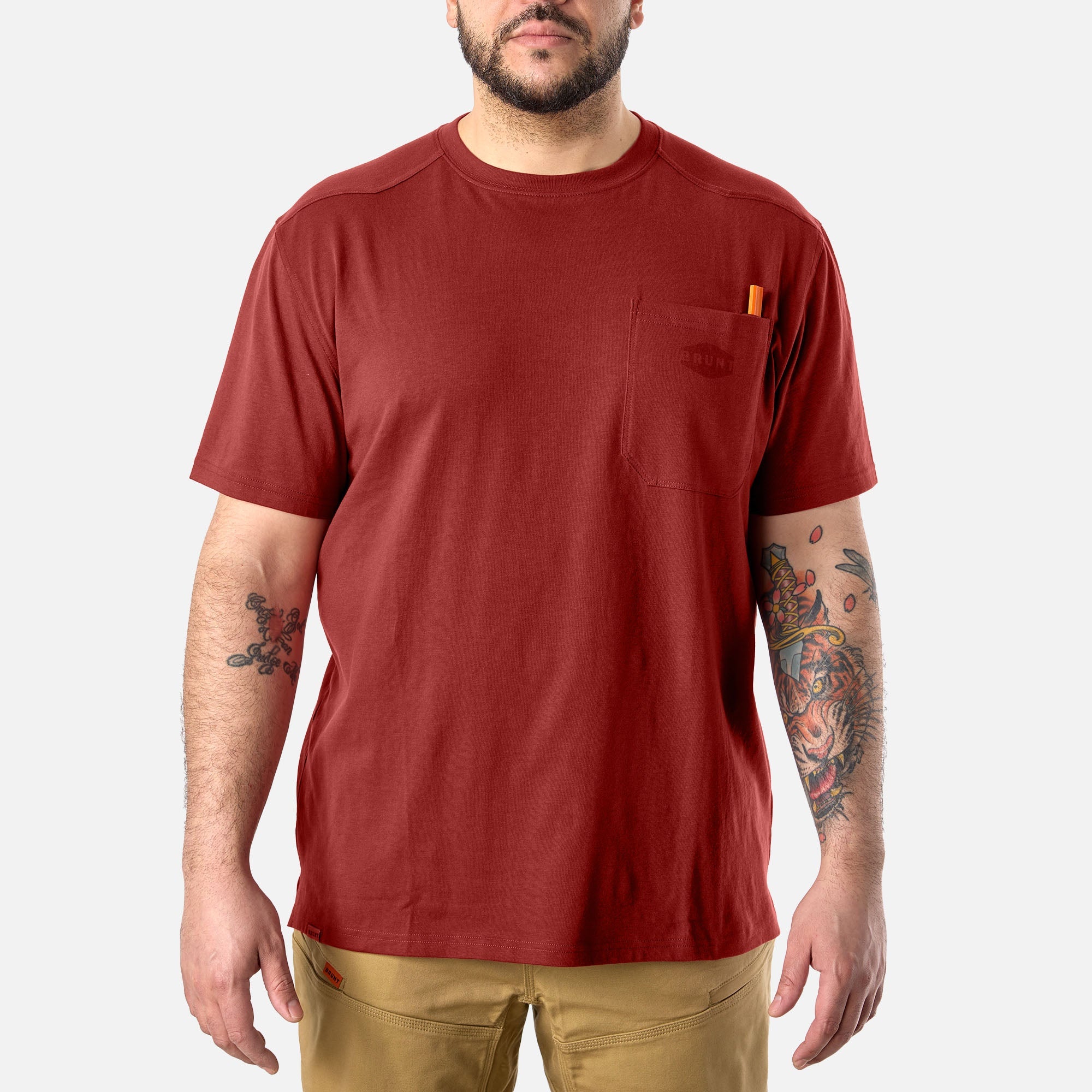 The Martin Pocket Tee - Brick Red