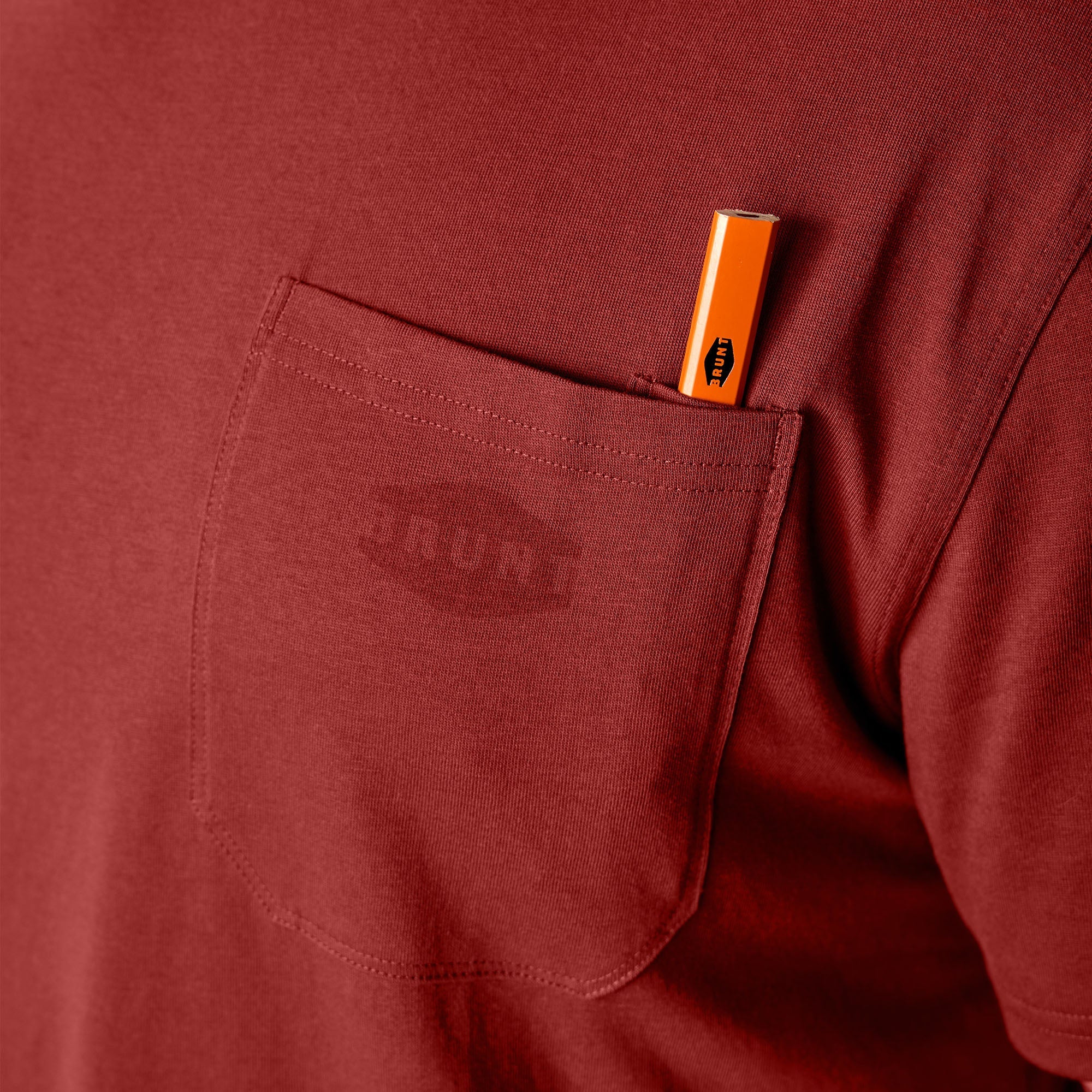 The Martin Pocket Tee - Brick Red