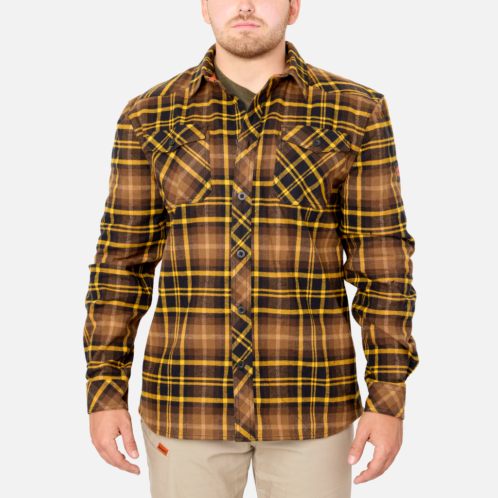 The BRUNT Flannel Shirt - Brown Plaid