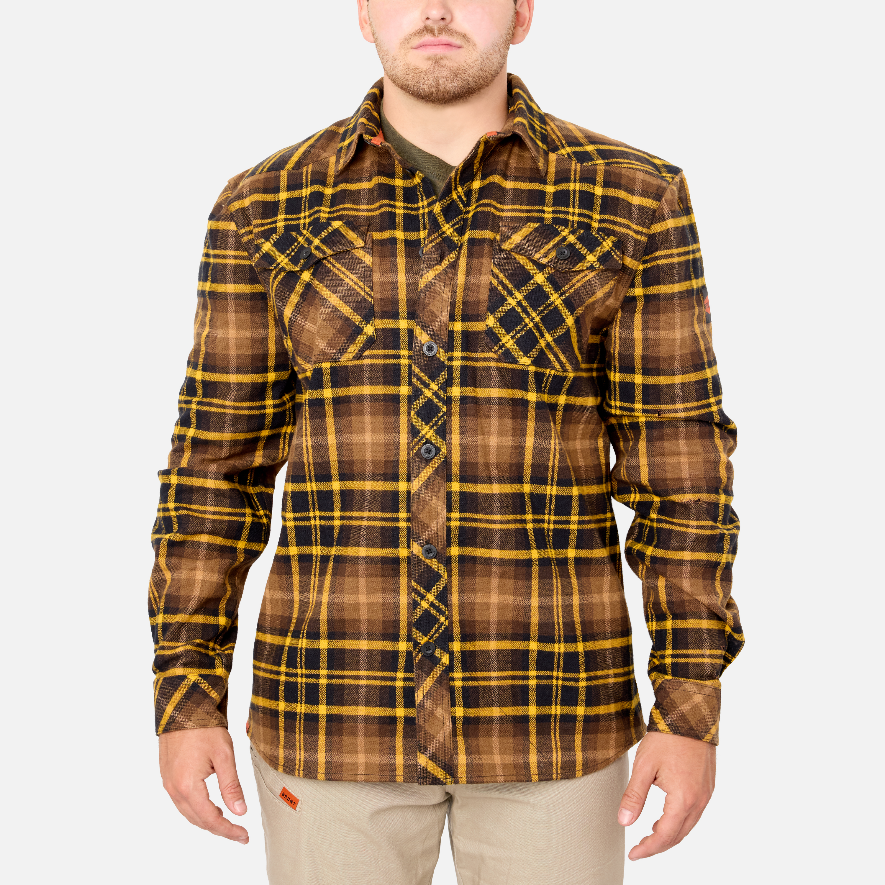 The BRUNT Flannel Shirt - Brown Plaid