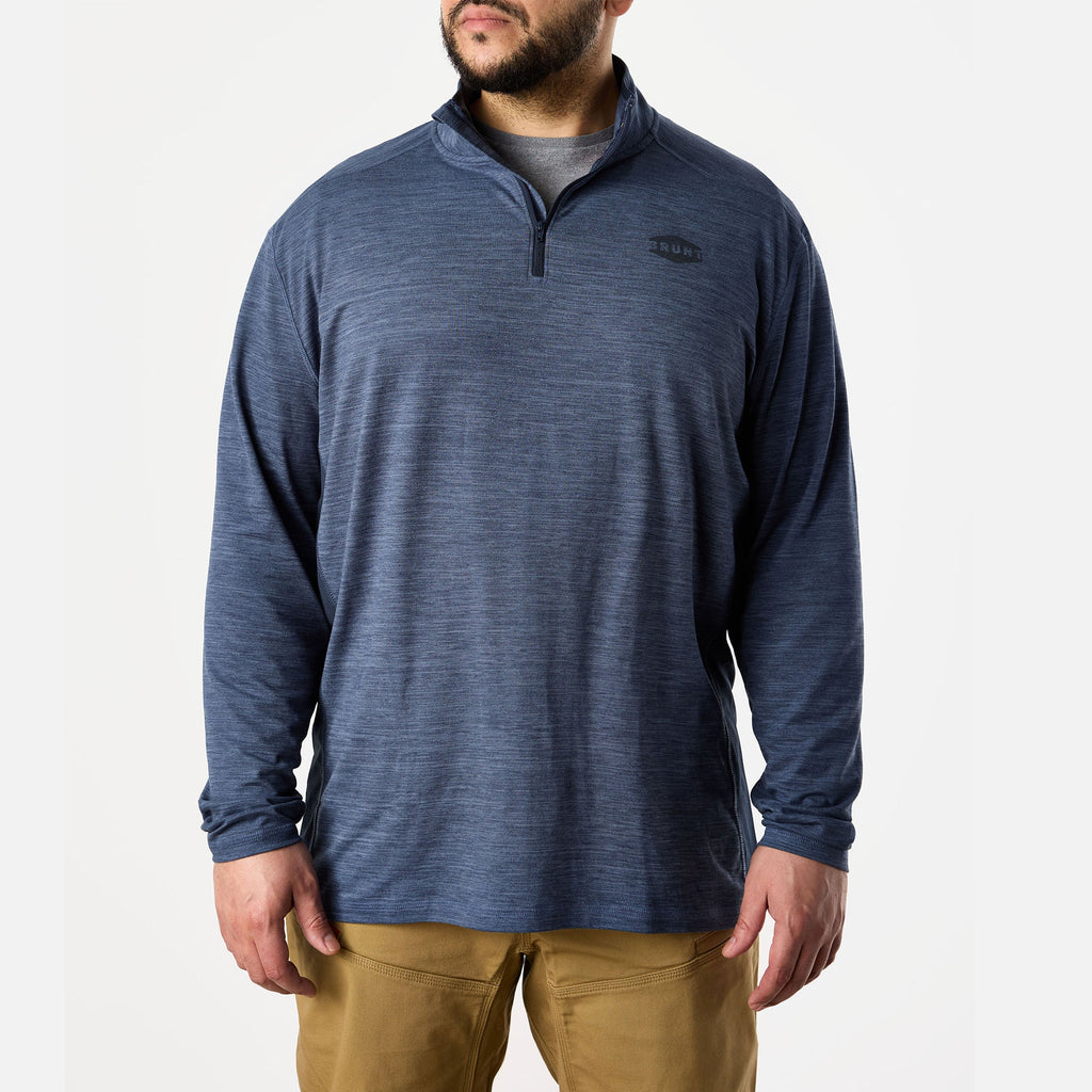 The McKenna 1\/4 Zip Long Sleeve Tech Shirt - Blue Heather
