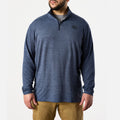 The McKenna 1\/4 Zip Long Sleeve Tech Shirt - Blue Heather
